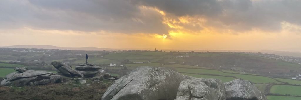 Landscape Sunset from Carn Brea Ancient Settlement